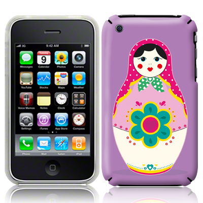 Iphone 3 Russain Doll Image Back Cover Purple 122-034-054